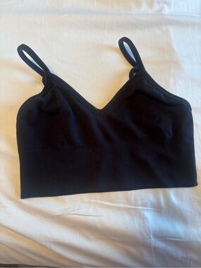 ALO Yoga Black V-Neck Seamless Cropped Bralette